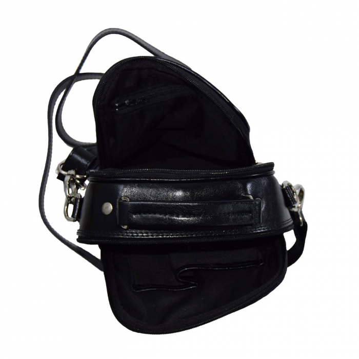 Borseta de barbati din piele naturala, model 016, Negru [5]