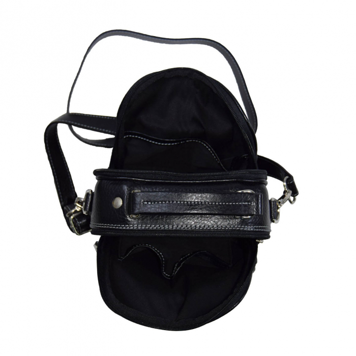 Borseta de barbati din piele naturala moale, model 016, Negru mat [5]