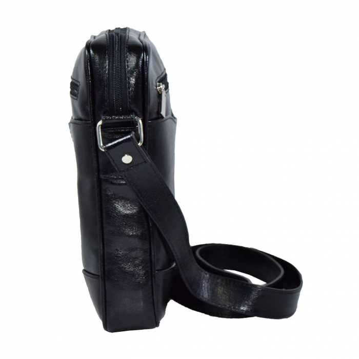 Borseta de barbati din piele naturala, model 028, Negru [3]