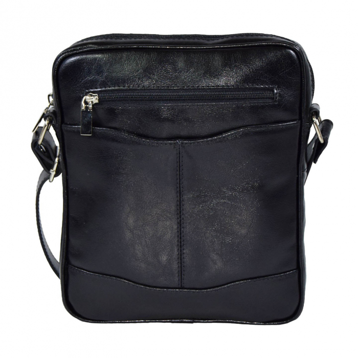 Borseta de barbati din piele naturala, model 028, Negru [2]