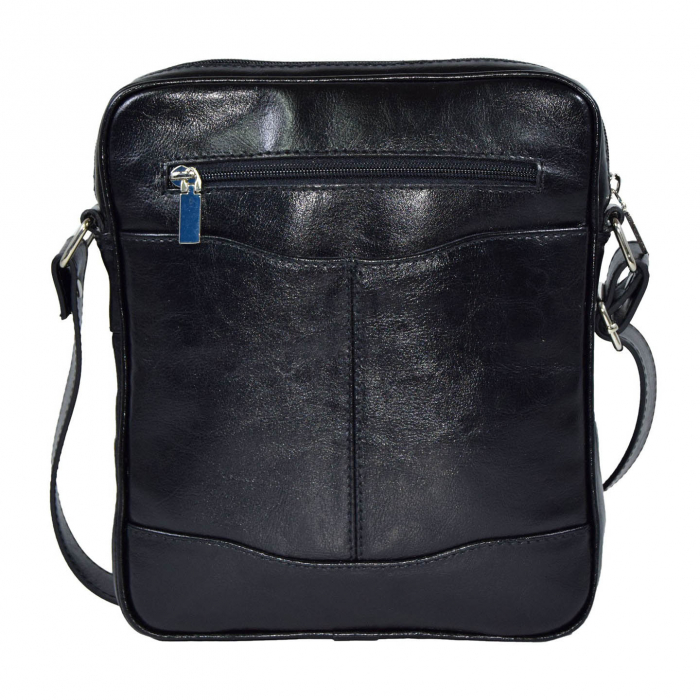 Borseta de barbati din piele naturala, model 028, Negru [4]
