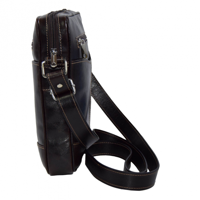 Borseta de barbati din piele naturala, model 028, Maro vintage [3]
