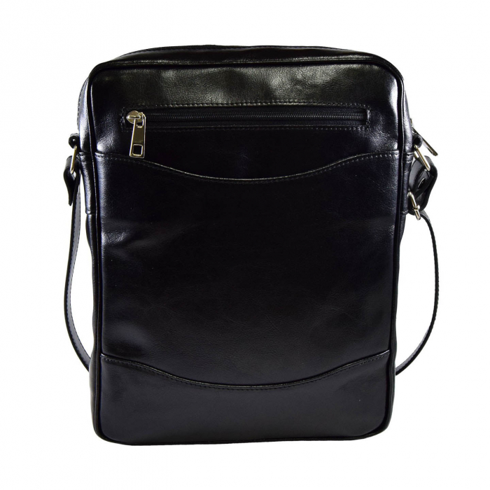 Borseta de barbati din piele naturala, model 029, Negru [4]