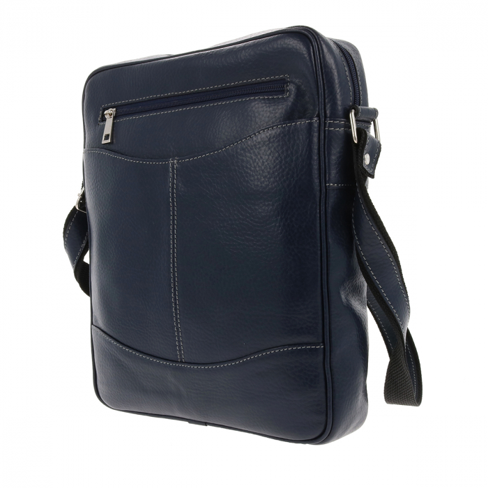 Borseta de barbati din piele naturala moale, model 029, Bleumarin mat [5]