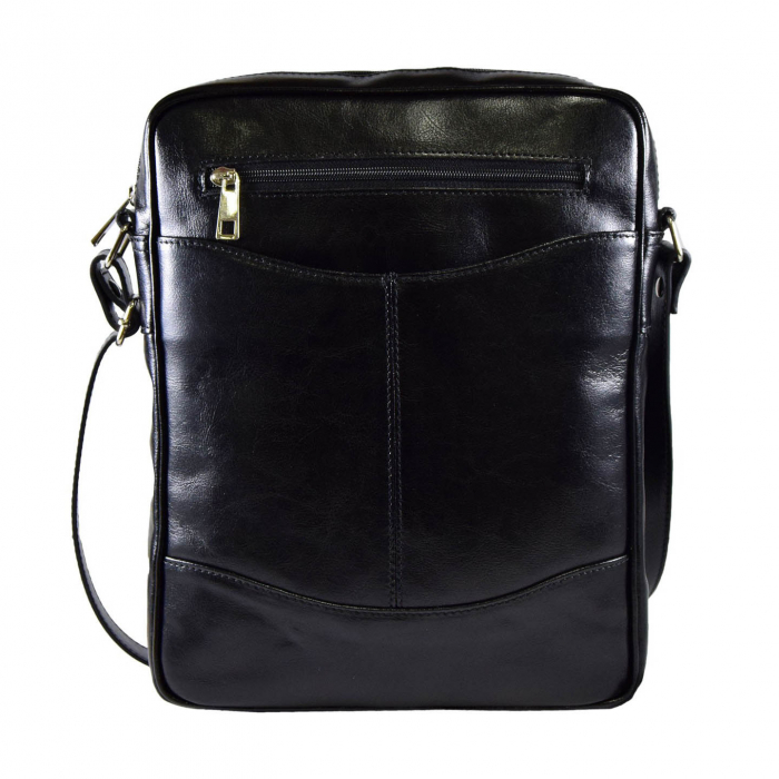 Borseta de barbati din piele naturala, model 029, Negru [2]