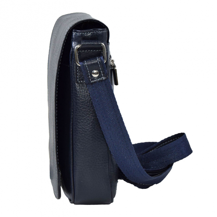 Borseta de barbati din piele naturala moale, model 04, Bleumarin mat [5]