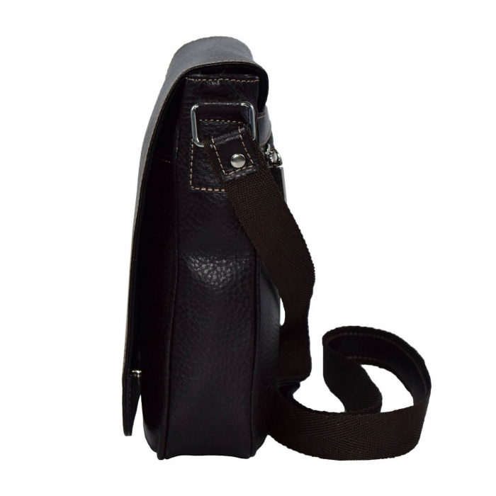 Borseta de barbati din piele naturala moale, model 04, Maro mat [3]