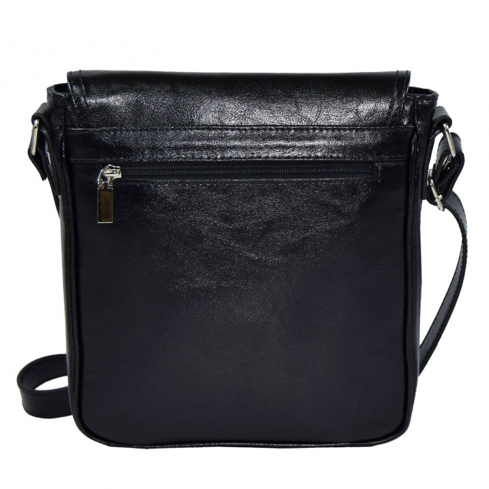 Borseta de barbati din piele naturala, model 04, Negru [3]