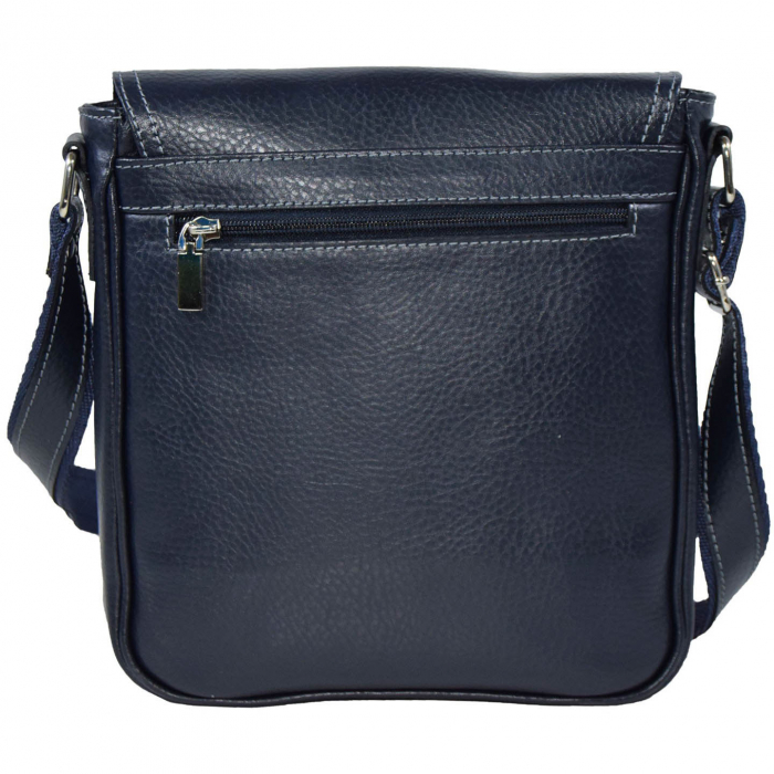 Borseta de barbati din piele naturala moale, model 04, Bleumarin mat [3]