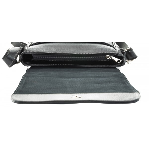 Borseta de barbati din piele naturala moale, model 04, Bleumarin mat [8]