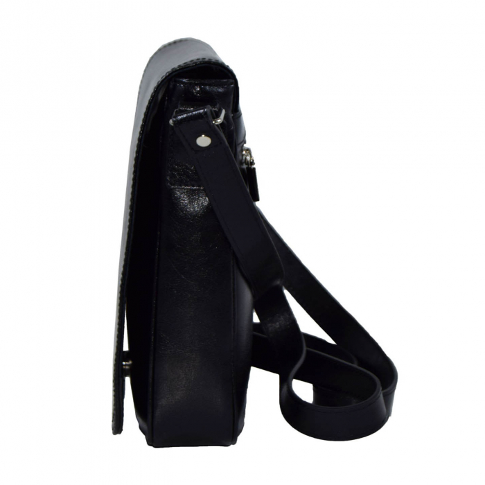 Borseta de barbati din piele naturala, model 04, Negru [4]