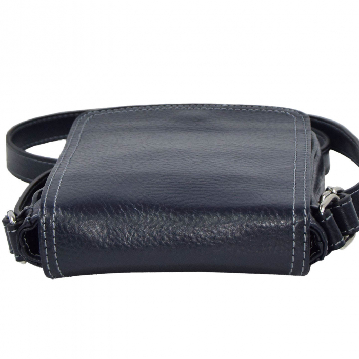 Borseta de barbati din piele naturala moale, model 044, Bleumarin mat [6]