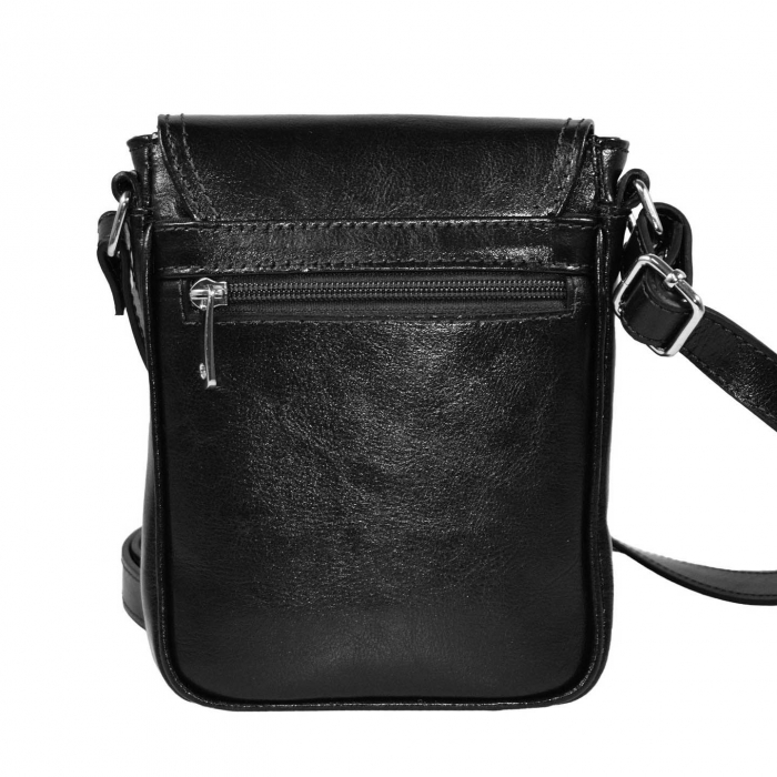 Borseta de barbati din piele naturala, model 044, Negru [3]