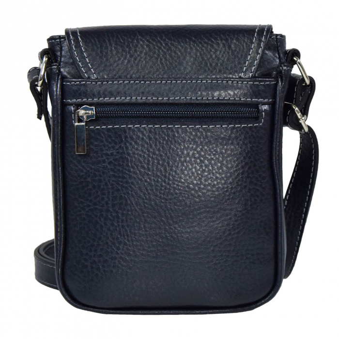 Borseta de barbati din piele naturala moale, model 044, Bleumarin mat [3]