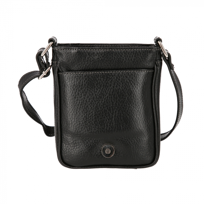 Borseta de barbati din piele naturala moale, model 044, Negru mat [2]