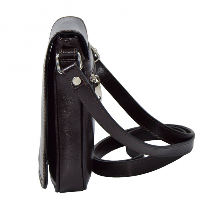 Borseta de barbati din piele naturala, model 044, Maro inchis [5]