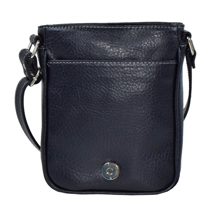Borseta de barbati din piele naturala moale, model 044, Bleumarin mat [4]