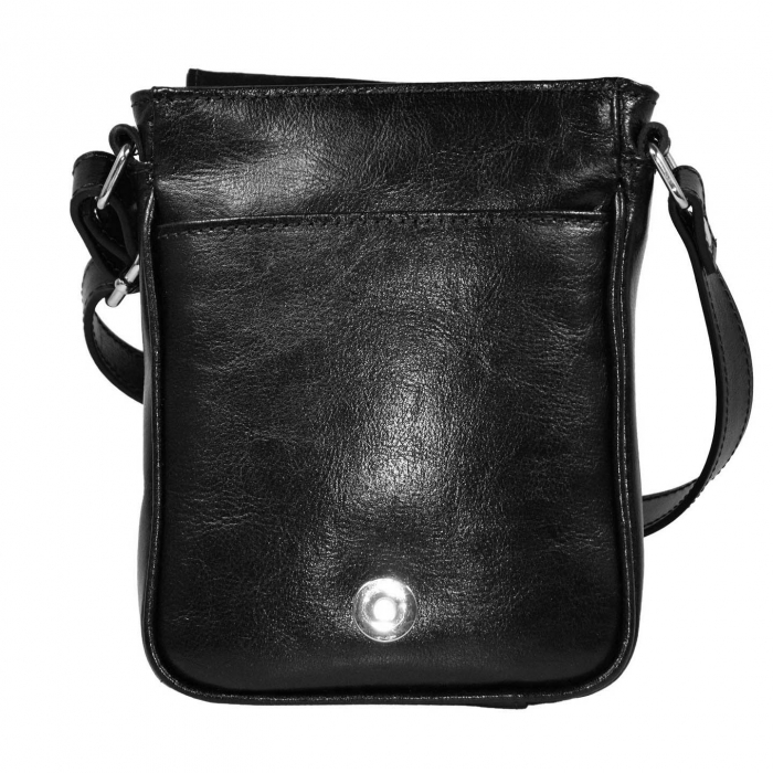 Borseta de barbati din piele naturala, model 044, Negru [4]