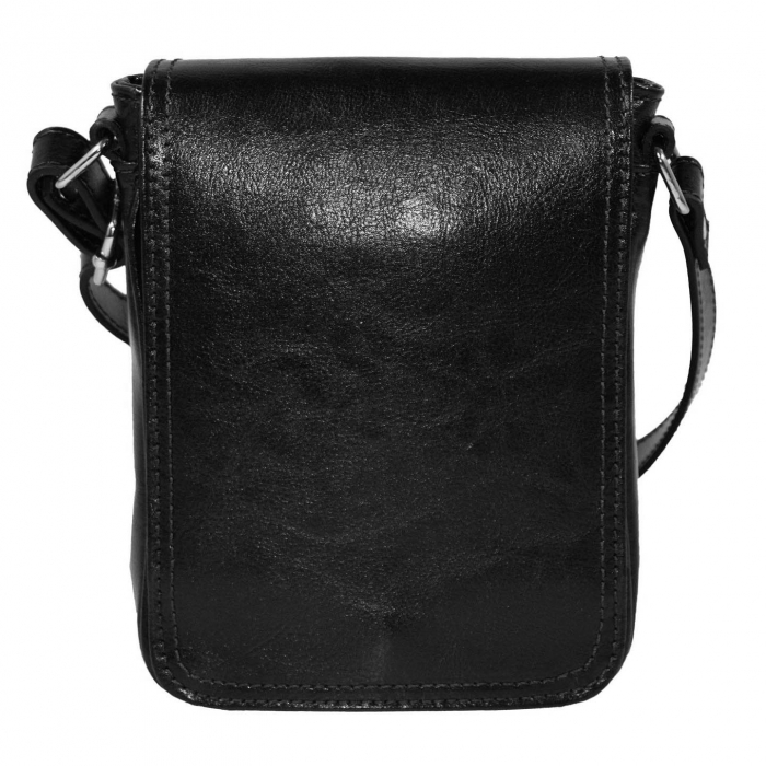 Borseta de barbati din piele naturala, model 044, Negru [2]