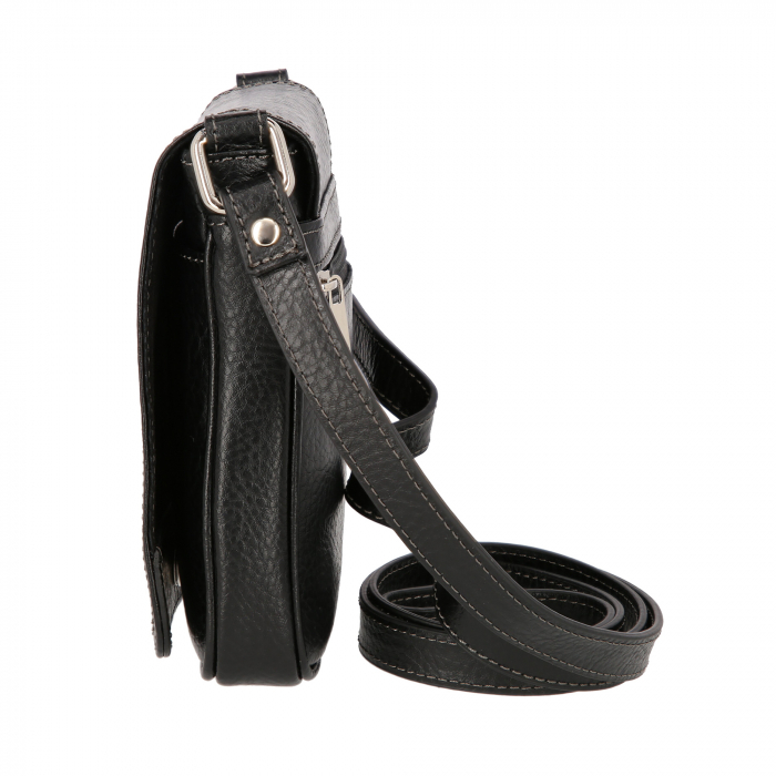 Borseta de barbati din piele naturala moale, model 044, Negru mat [4]
