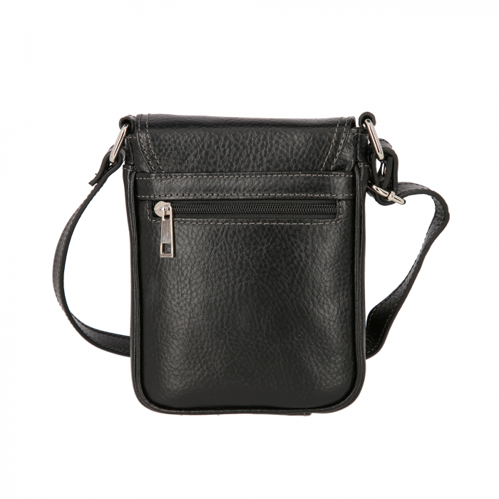 Borseta de barbati din piele naturala moale, model 044, Negru mat [3]