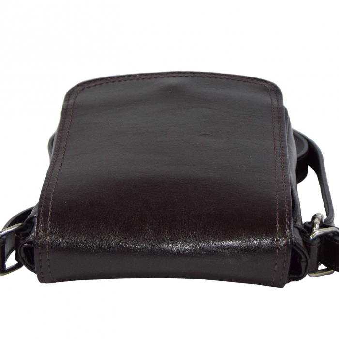 Borseta de barbati din piele naturala, model 044, Maro inchis [6]