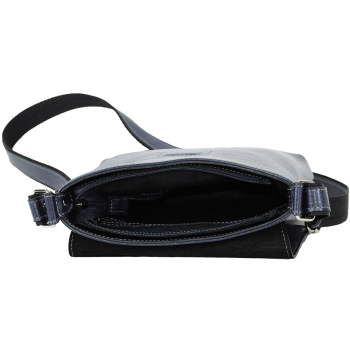 Borseta de barbati din piele naturala moale, model 055, Bleumarin mat [5]