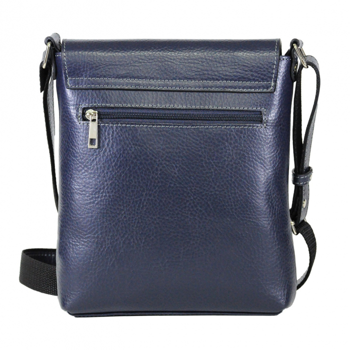 Borseta de barbati din piele naturala moale, model 055, Bleumarin mat [3]