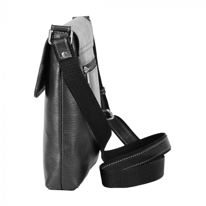 Borseta de barbati din piele naturala, model 055, Negru [3]