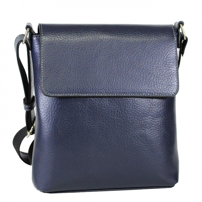Borseta de barbati din piele naturala moale, model 055, Bleumarin mat [1]