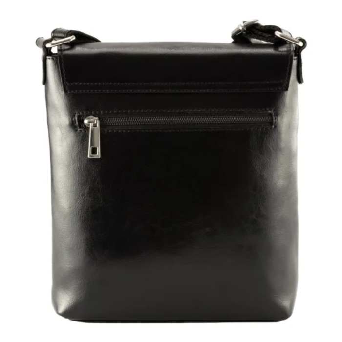 Borseta de barbati din piele naturala, model 055, Negru [3]