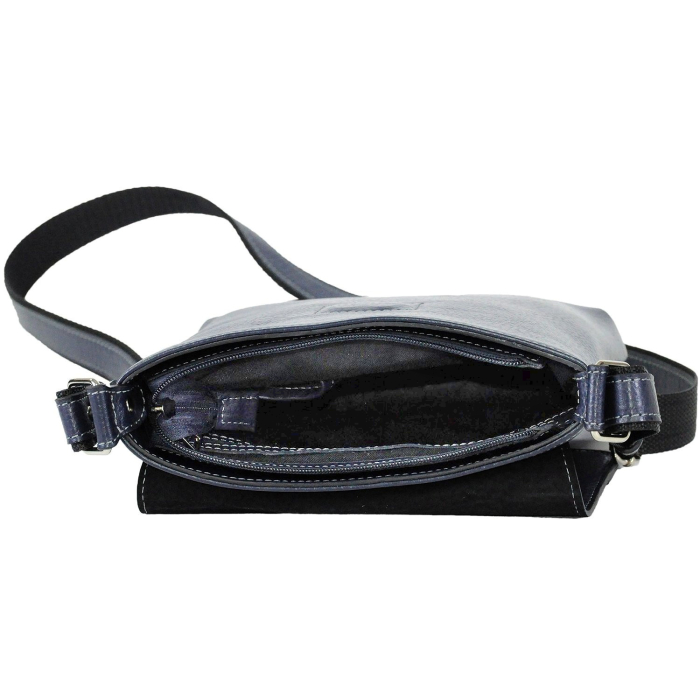 Borseta de barbati din piele naturala moale, model 055, Bleumarin mat [3]