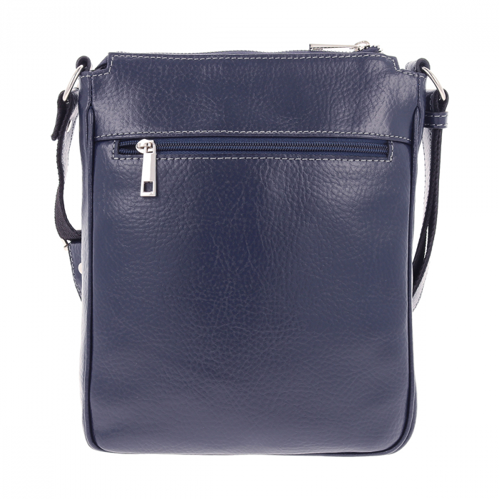 Borseta de barbati din piele naturala moale, model 056, Bleumarin mat [3]