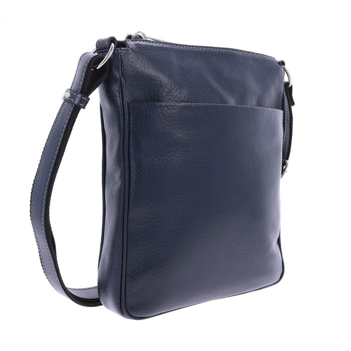 Borseta de barbati din piele naturala moale, model 056, Bleumarin mat [1]