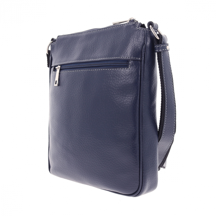Borseta de barbati din piele naturala moale, model 056, Bleumarin mat [8]