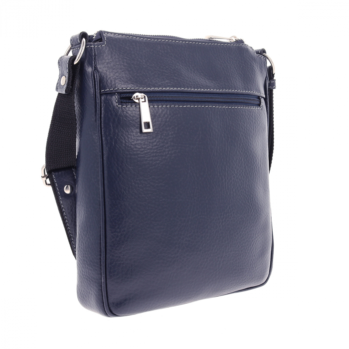 Borseta de barbati din piele naturala moale, model 056, Bleumarin mat [6]