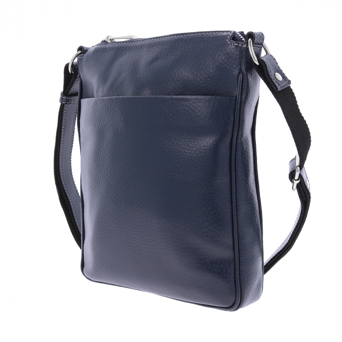 Borseta de barbati din piele naturala moale, model 056, Bleumarin mat [9]