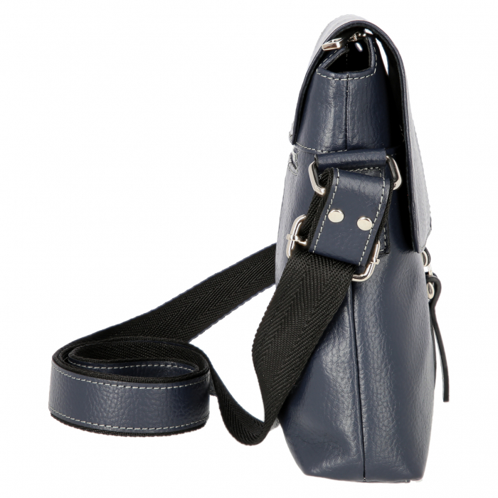 Borseta de barbati din piele naturala moale, model 064, Bleumarin mat [4]