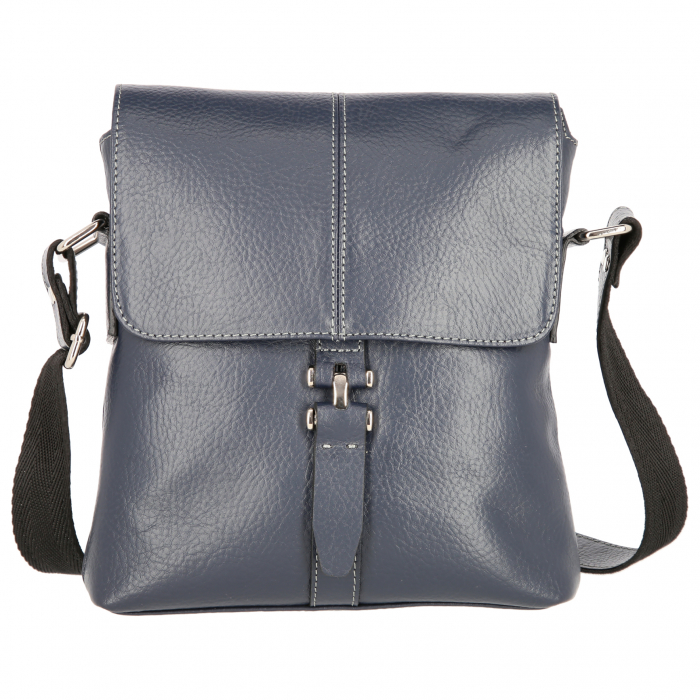 Borseta de barbati din piele naturala moale, model 064, Bleumarin mat [2]