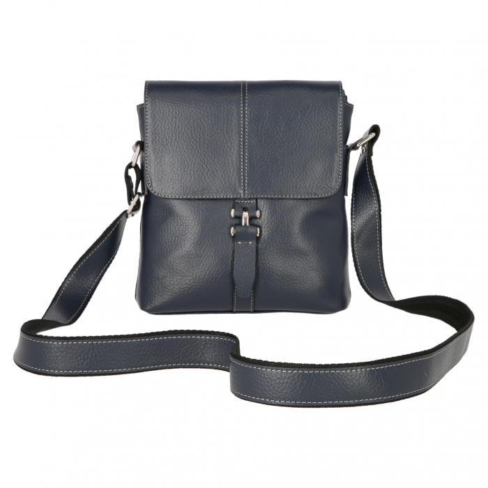 Borseta de barbati din piele naturala moale, model 064, Bleumarin mat [5]