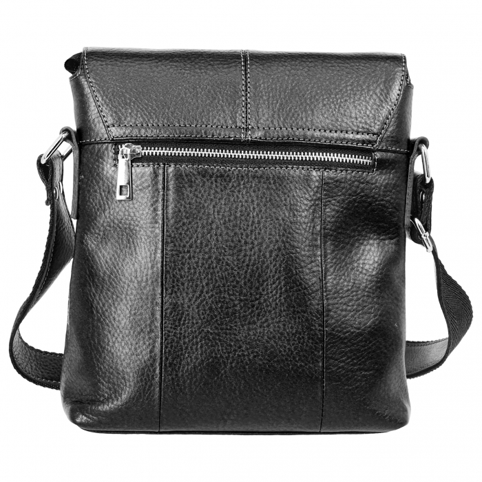 Borseta de barbati din piele naturala moale, model 064, Negru mat [3]