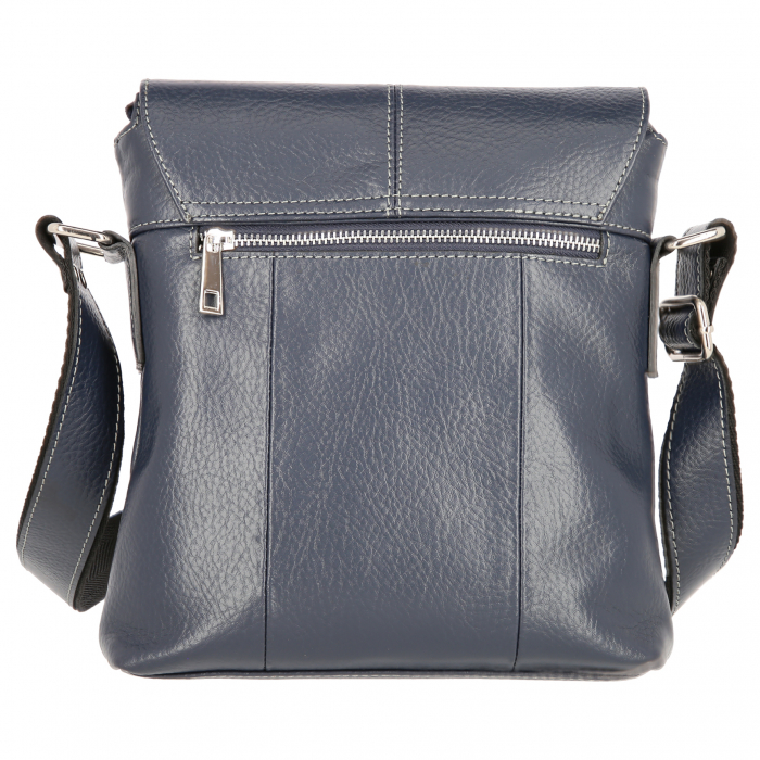 Borseta de barbati din piele naturala moale, model 064, Bleumarin mat [3]