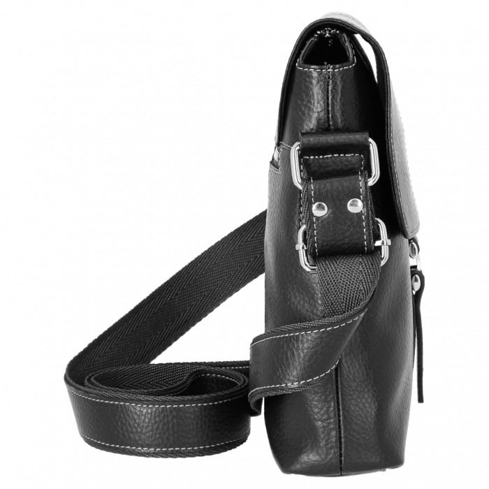 Borseta de barbati din piele naturala moale, model 064, Negru mat [4]