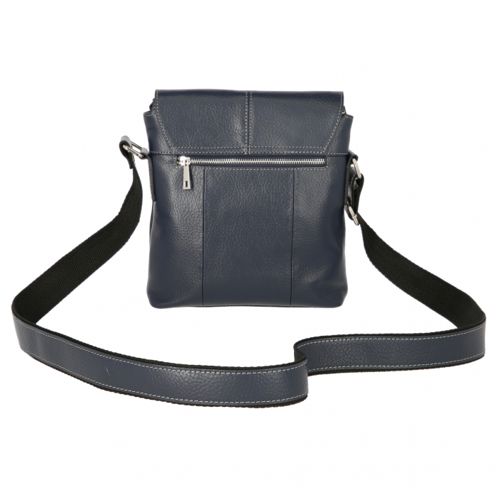 Borseta de barbati din piele naturala moale, model 064, Bleumarin mat [6]