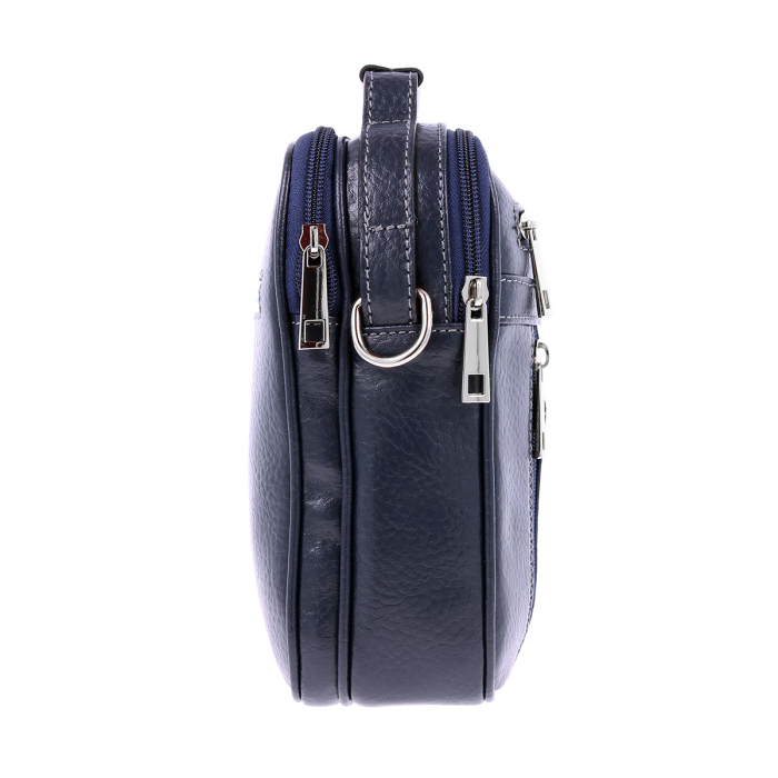 Borseta de barbati din piele naturala moale, model 071, Bleumarin mat [5]