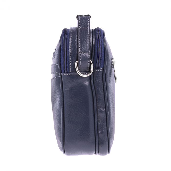 Borseta de barbati din piele naturala moale, model 071, Bleumarin mat [6]