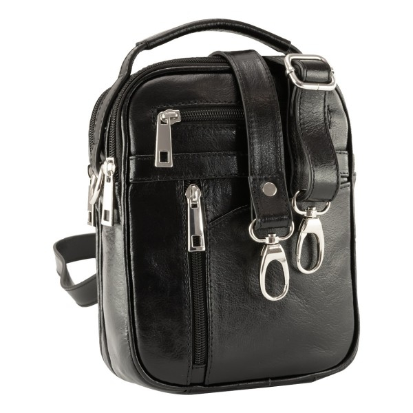 Borseta de barbati din piele naturala moale, model 071, Negru [2]