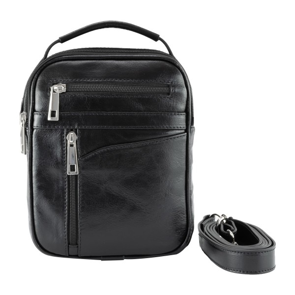 Borseta de barbati din piele naturala moale, model 071, Negru [4]