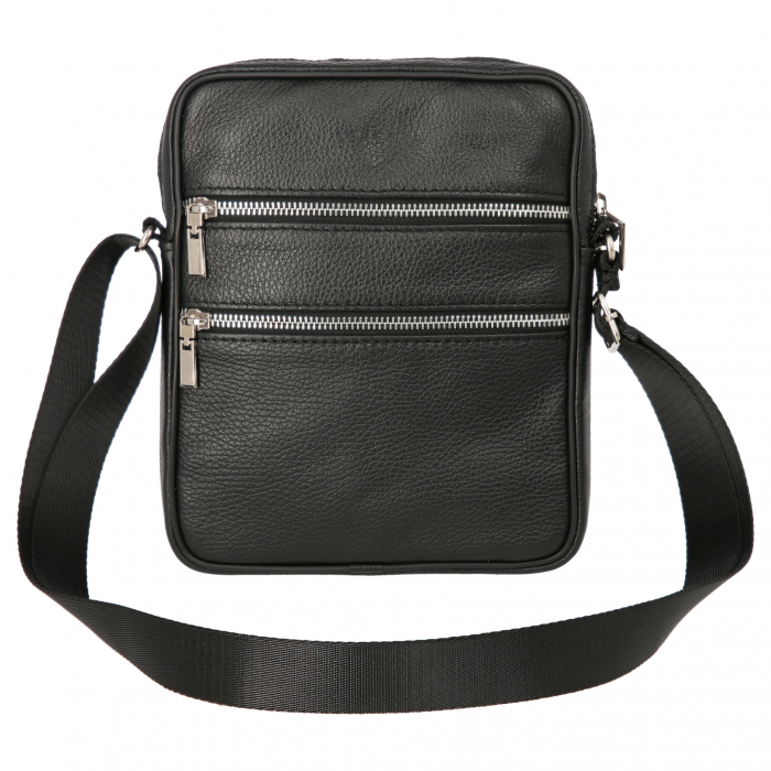 Borseta de barbati din piele naturala moale, model S05, Negru [3]