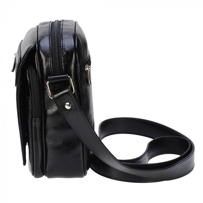 Borseta de barbati din piele naturala, model 02, Negru [4]